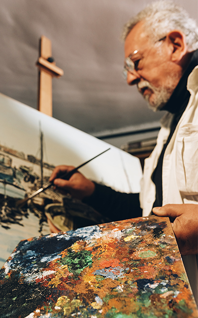 man-painting