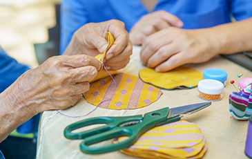 a resident stitching