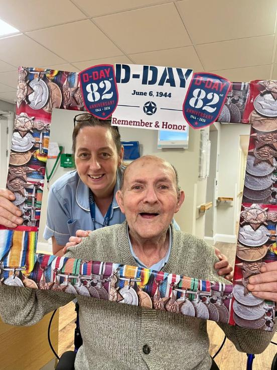 d-day card with resident in